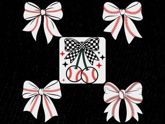 5 Baseball Bow Svg, Coquette Shirt Design