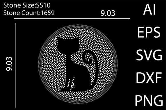Cat Rhinestone Templates Design Graphics
