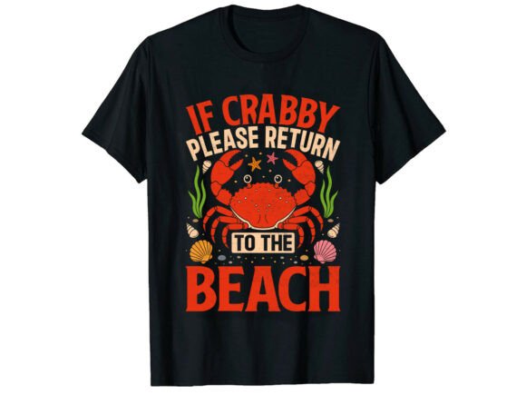 Crabby Beach Summer T-Shirt Design
