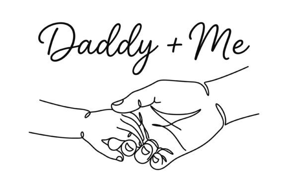 Daddy and Me Line Art Design Graphics