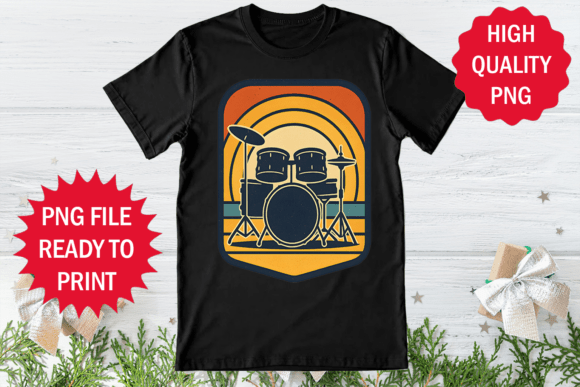 Drummer Music Lover Retro Design Shirt Graphics