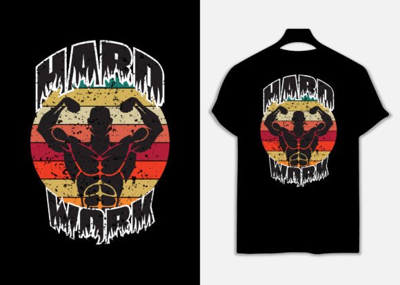 Hard Work Retro T-Shirt Design Graphics