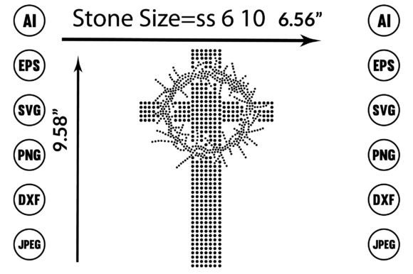 Jesus and Crown Rhinestone Design Graphics