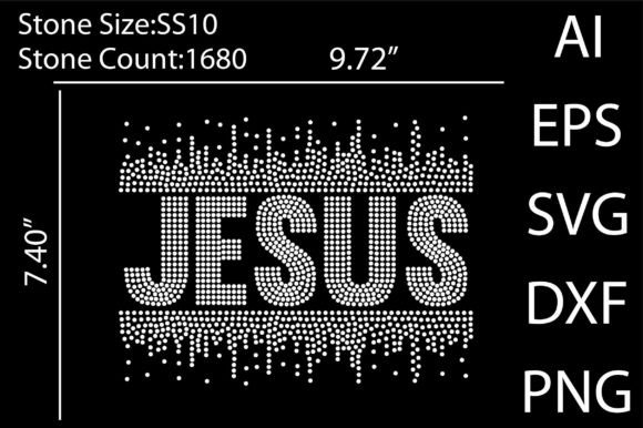 Jesus Rhinestone Templates Design Graphics