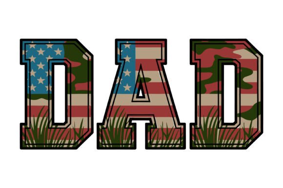 Patriotic Dad Camo Design Graphics
