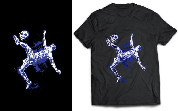 Soccer Player Kick T-shirt SVG Design