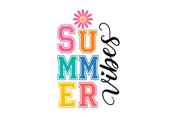 Summer Vibes Daisy SVG Design for Graphics and T-Shirt Designs