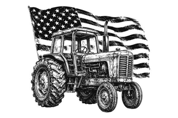 Tractor Flag SVG Design for Graphics and T-Shirt Designs