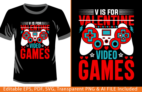 V Is for Video Games T-Shirt Design